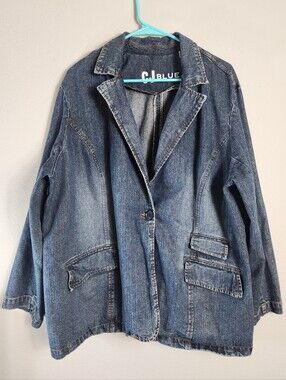 CJ Blue 90s/Y2K Womens |22W| Buttonfront Denim Jean Jacket